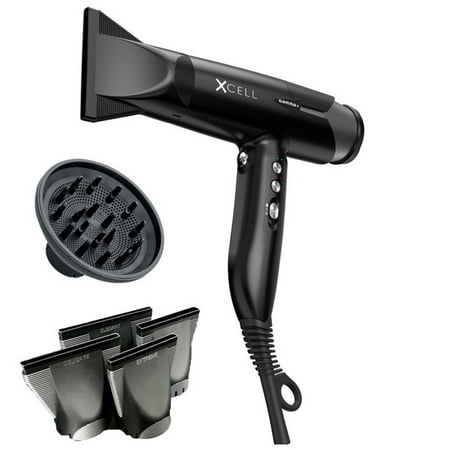 GAMMA+ Xcell Professional Hair Dryer Digital Motor Ultra-Lightweight Ionic Technology Matte Black