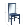 thumbnail image 3 of Linon Erwin Set of Two High Slat Back Side Dining Chairs in Navy Blue Rubberwood, 3 of 4