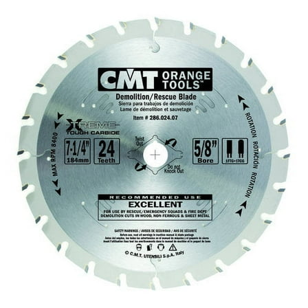 CMT 286.024.12 Demolition and Rescue Saw Blade and 12-Inch by 24 Teeth TCG Grind with 1-Inch Bore