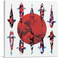 thumbnail image 1 of ARTCANVAS Koi Carp Fish Japan Flag Great Wave Canvas Art Print - Size: 12" x 12" (0.75" Deep), 1 of 9