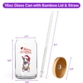 thumbnail image 5 of Merry Christmas Bull Terrier Santa Hat Xmas Tree Winter Holiday 16oz Glass Cup Mug Bully Dog Lovers Gifts Idea Glass Can with Bamboo Lid and Straw - 01013, 5 of 5