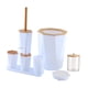 thumbnail image 2 of Juego de accesorios de baño, soporte para cepillo de dientes y taza, escobilla de baño, botella de jabón, juegos de baño, artículos de baño para blanco un, 2 of 9
