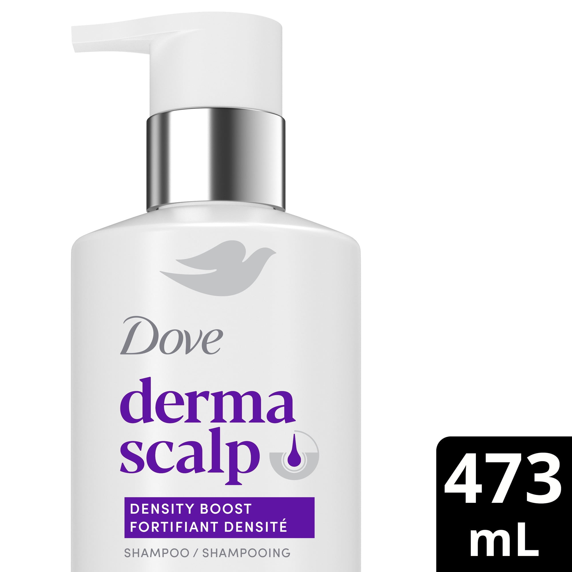 Shampooing pour des cheveux plus épais, Dove Derma Scalp plus forts et à l’apparence plus dense – Boost de densité avec glycérine, 473 ML