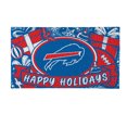 thumbnail image 2 of Buffalo Bills 28" x 16" Happy Holidays Christmas Turf Door Mat, 2 of 3