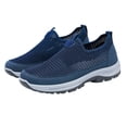 thumbnail image 2 of Domuza Mens Thick-Soled Mesh Breathable Casual Shoes Slip-On Soft Sole Sports Shoes with Ortho Arch Support Anti-Slip Properties Suitable Blue 9.5 (EU-44), 2 of 7