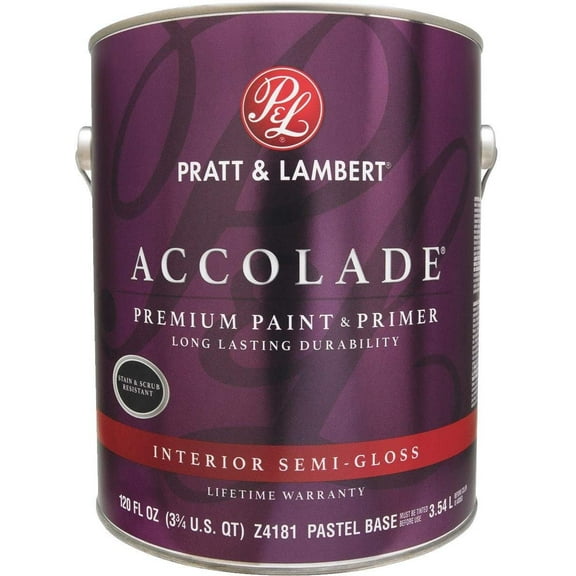 Pratt & Lambert Accolade Premium 100% Acrylic Paint&Primer Semi-Gloss Interior Wall Paint