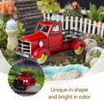 thumbnail image 4 of Seamow 20cm x 20xm x 12cm Pickup Truck-Shaped Red Metallic Plant Planters with Drainage Holes, 4 of 8