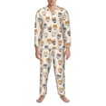 thumbnail image 3 of Picia Shiba Head Face Pattern Men’s Long-Sleeve Sleepwear Set - Soft 2-Piece Loungewear with Pockets, Comfy PJs for Relaxing Nights-Medium, 3 of 7