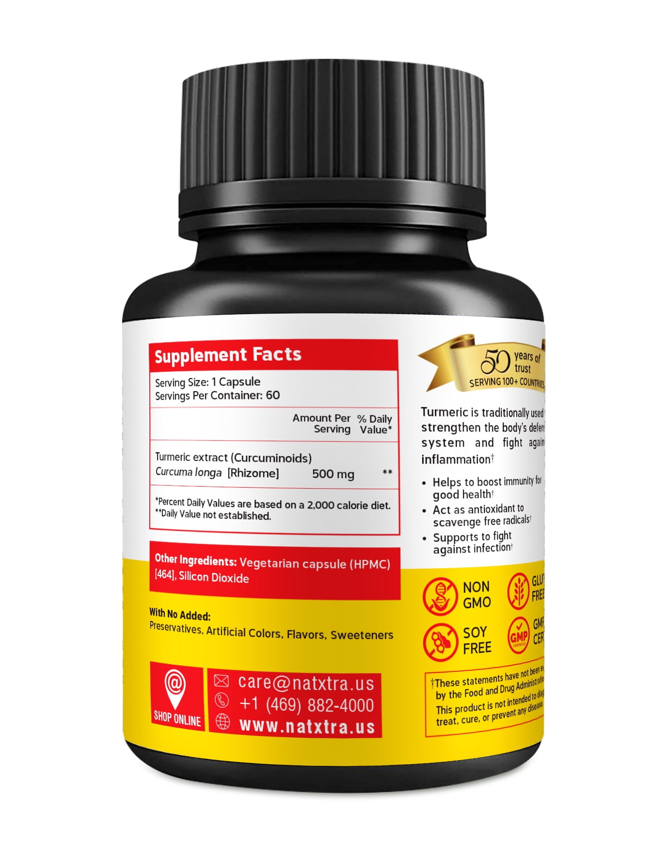 NatXtra Curcumin/Immunity Support and Overall Health, 60 Capsules