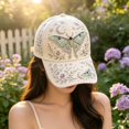 thumbnail image 5 of Forestwhale 3D Beaded Luna Moth Hat Rhinestone Celestial Baseball Cap Witchy Adjustable Sun Hat for Bohemian Style, 5 of 5