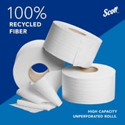 Scott Professional 100% Recycled Fiber High-Capacity Jumbo Roll Toilet Paper, Bulk (67805), 2-Ply, Septic Safe, White, Non-Perforated (12 Rolls at 1,000' Each, 12,000'/Case)