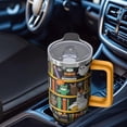 thumbnail image 5 of 40oz Halloween Tumbler with Handle, Haunted Bat Pumpkin | Print | Halloween Gifts for Women & Men | with Lids and Straws | Stainless Steel Insulated | Travel Mug, 5 of 5