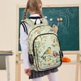 thumbnail image 7 of FORMRS Unisex School Backpack 17" Student Travel Bag with Laptop Compartment, Green Floral Pattern, 7 of 7