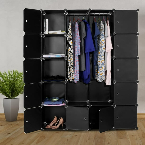 DIY Cube Closet Storage Organizer 20-Cube Portable Closet ...