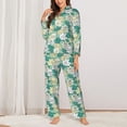 thumbnail image 2 of Hirioo Lotus Flower1 for Women's Pajama Sets 2 Piece Pjs Women's Long-Sleeved Pajama Set Button Down Sleepwear,S-XXL-XX-Large, 2 of 7