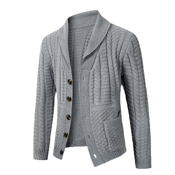 Vedolay Men's Fall Sweater Button up Sweaters Casual Cardigan Sweaters Grey,L
