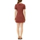 thumbnail image 3 of INSPIRAR CHIC Vestido Casual de Botones con Cuello Peter Pan con Volantes a Cuadros S Rojo, 3 of 5
