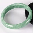 thumbnail image 4 of HOOUN Fine Jewelry Natural Green Jadeite Jade Gemstone Bangle Bracelet 56-64mm-62mm, 4 of 9