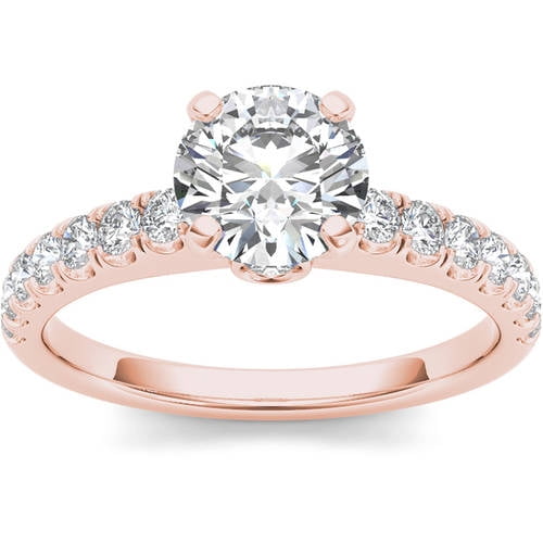 1-1/2 Carat T.W. Diamond Classic 14kt Rose Gold Engagement Ring