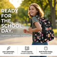 thumbnail image 2 of DISNIMO 3 Piece Kids Backpack for Girls, Cute Cat Floral Printed Lightweight 17 Inch Bookbag and Lunch Box Set, Primary School Daypack Elementary Students Knapsack, Back to School Gift, 2 of 7