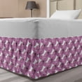 thumbnail image 1 of Garden Art Bed Skirt, Graphic Pattern of Tropical Wildflowers Clutter on a Plain Backdrop, Elastic Bedskirt Dust Ruffle Wrap Around for Bedding Decor, 4 Sizes, Pale Purple and White, by Ambesonne, 1 of 2