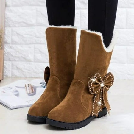 

ertutuyi fashion women s shoes thicksoled winter snow boots winter ankle short boots brown 40