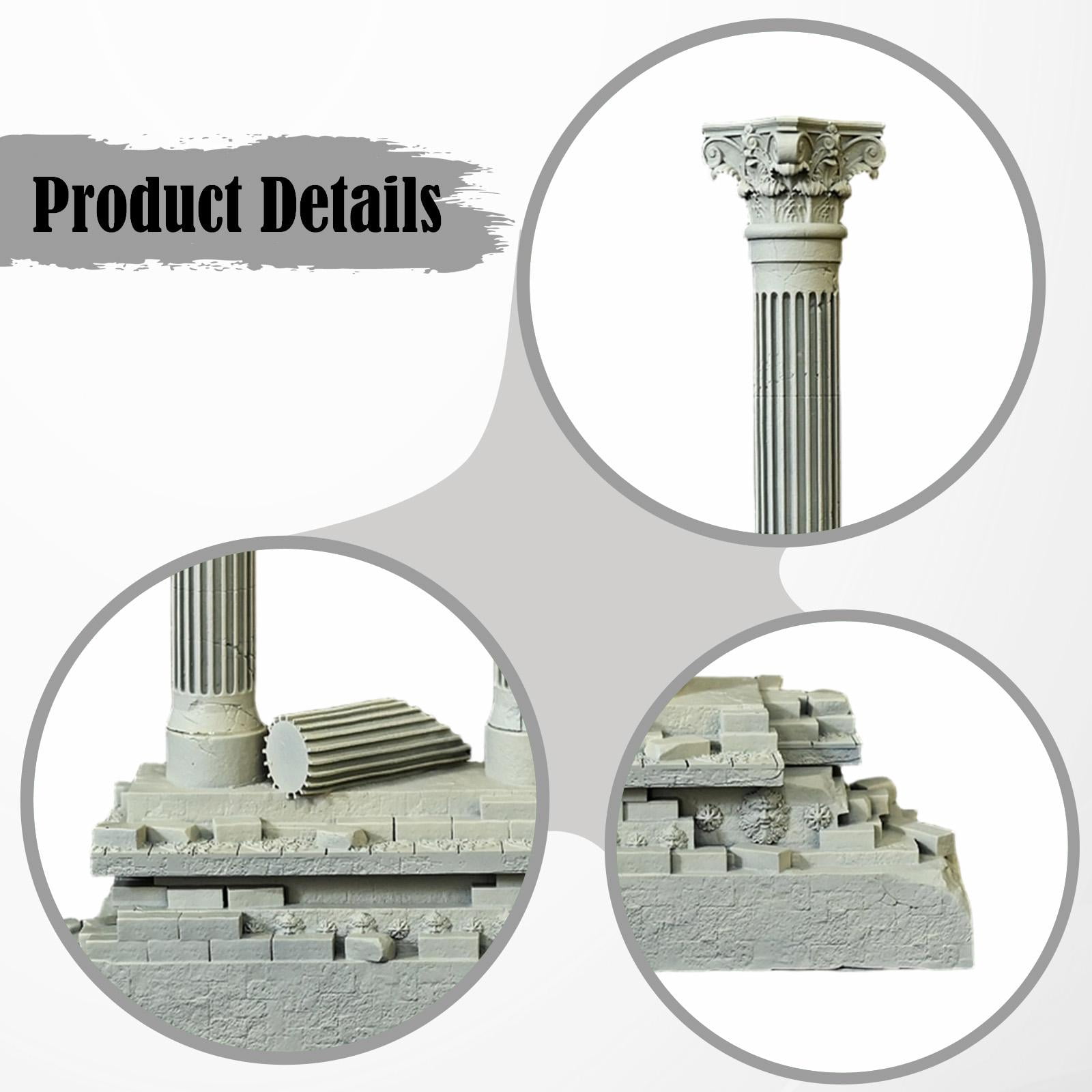 CarpNettore Roman Column Decoration Resin Aquarium Decoration Aquarium Decor Mini 18.5cm Set B