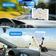 Car Tablet Mount, TSV Tablet Holder for Windshield Dashboard, 360 Rotating Universal Suction Cup Bracket Fit for iPhone, iPad Mini Air, Samsung Galaxy Tab