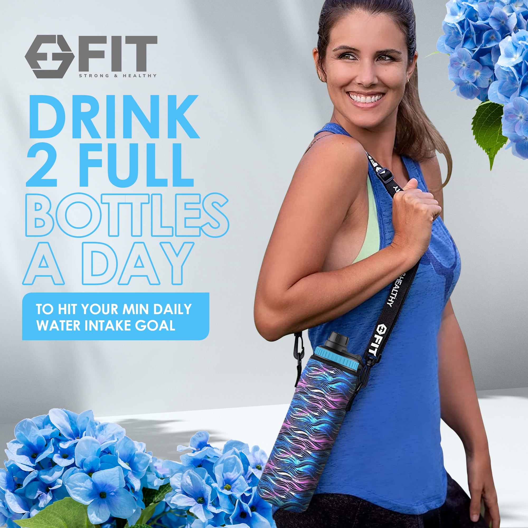 32 oz Glass Water Bottle with Time Marker Reminder + Carrier - Reusable,  Wide Mouth, Leakproof, Glass Drinking Bottle, BPA Free, Motivational Water  Bottles (Blue, Black Waves Carrier) - Walmart Business Supplies