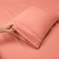 thumbnail image 5 of Clara Clark Hotel Luxury Soft Microfiber Extra Deep Pocket 7 Piece Bed Sheets Set, Fits 18"-24", Split King, Misty Rose, 5 of 8