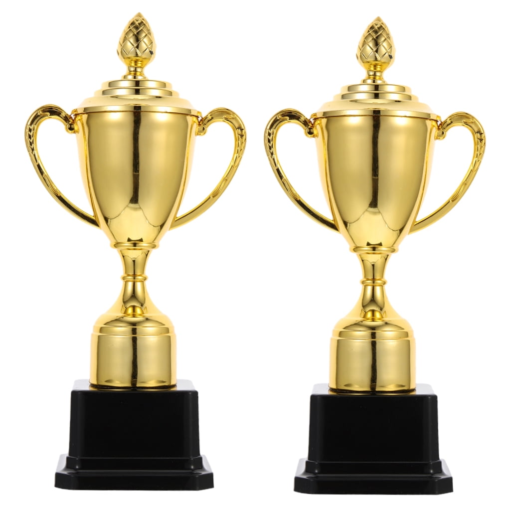 HOMEMAXS 2pcs Mini Award Trophies for Student Competitions, Winner Celebration, Bulk Trophy Props, Competition Prize Toys Set