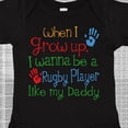 thumbnail image 4 of Inktastic Rugby Player Like Daddy Boys or Girls Baby Bodysuit, 4 of 5