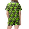 thumbnail image 4 of Pajama Set for Girls 2PC St. Patrick's Day Lapel Button up Kids Loungewear Boys Sleepwear 2 Piece Outfits Z21-Dark Green 8-9 Years, 4 of 4