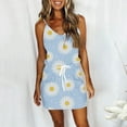 thumbnail image 2 of Mini vestido con cinturón de tirantes con estampado floral sin mangas sexy informal a la moda para mujer Pompotops ghjkhdj1483, 2 of 4