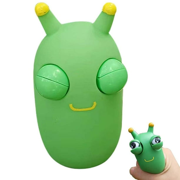 Juguete Antiestrés Con Ojos Gusano Suave para Aliviar El Estrés Regalos Verde Y