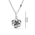 thumbnail image 5 of LeCalla 925 Sterling Silver Antique Caviar Beaded Love Knot Pendant Necklace for Women and Teen 26MM, 5 of 8