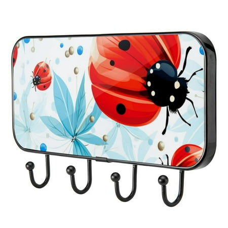 

Ladybird Ladybug Coccinella Septempunctata Self Adhesive Towel Coat Wood Iron Hooks for Home Keys Door Outdoor Home Improvement Utility Hook