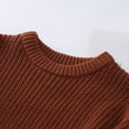 thumbnail image 2 of KaLI_store Girl's Sweaters Girls Sweater Pullover Cable Knit Long Sleeve Turtleneck Warm Top Brown,Size 2-3 T, 2 of 5