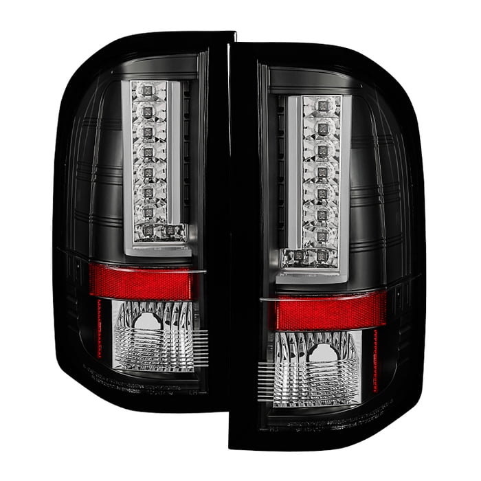 LED Tail Lights Red Clear Chevy Silverado 1500/2500/3500 07-12 2010 Model With Single Reverse Socket 3047 Bulb 