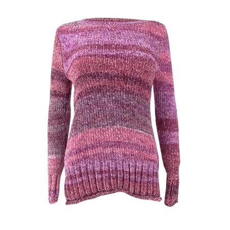 Style & Co. Women's Petite Chenille Space-Dyed Sweater (PXS, Pink Spacedye)