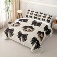 thumbnail image 3 of Homewish Halloween Gothic Skull Twin Quilt Set, Rose Bow Twin Coverlet Set, Beige Black, 2 Pieces 1 Bedspread and 1 Pillowcase, 3 of 7