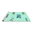 thumbnail image 2 of Ahgly Company Machine Washable Indoor Rectangle Solid Turquoise Blue Modern Area Rugs, 2' x 3', 2 of 4