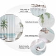 thumbnail image 3 of Coastal Beach Bathroom Shower Curtains with 12 Hooks Waterproof Shower Curtain for Stalls and Bathtubs Summer Palm Tree Nautical Ocean Seaside Decorative Bathroom Privacy Curtain 66x72 Inches, 3 of 9