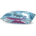 thumbnail image 4 of Whales Playing Velvet Oblong Lumbar Plush Throw Pillow Cover/Shams Cushion Case - 20x36in - Decorative Invisible Zipper Design for Couch Sofa Pillowcase Only, 4 of 5