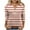 Fall Clothes Beige, variant on Womens Plus Size Fall Clothes, 3/4 Sleeve Shirts for Women Fashion Loose Fit Striped Printed Button Up Crewneck T-Shirts