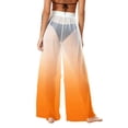 thumbnail image 3 of OGLCCG Women's Cover Up Pants See Through Sheer Mesh Chiffon Boho Beach Pants Gradient Color Wide Leg Flowy Long Palazzo Pant,XL, 3 of 7