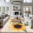 thumbnail image 4 of Sunflower Butterfly Large Area Rugs for Bedroom Living Room, Soft Non Slip Carpet Bedside Rug, Vintage Farm Floral Watercolor Rectangular Floor Cover Kitchen Accent Rug 5'x8' for Dining Room/Office, 4 of 9