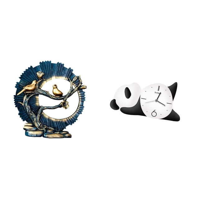 Reloj De Pared Con Forma De Panda De Resina, Figura Artesanal, Para Decoración Del Hogar, Estantería, Sala De Estar, Escritorio Interior, Práctico, Resistente, Moderno Y Bonito.