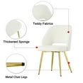 thumbnail image 3 of Living Room Chair Set of 2, Upholstered Dining Chair with Back and Metal Legs, Modern Accent Chair for Bedroom Dining Rom Dorm, White, 3 of 7