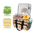 thumbnail image 2 of FORMRS Insulated Cooler Bag 24 Cans Capacity Soft Leakproof Lunch Box with Side Pockets, Orange Checkered Pattern, 2 of 7